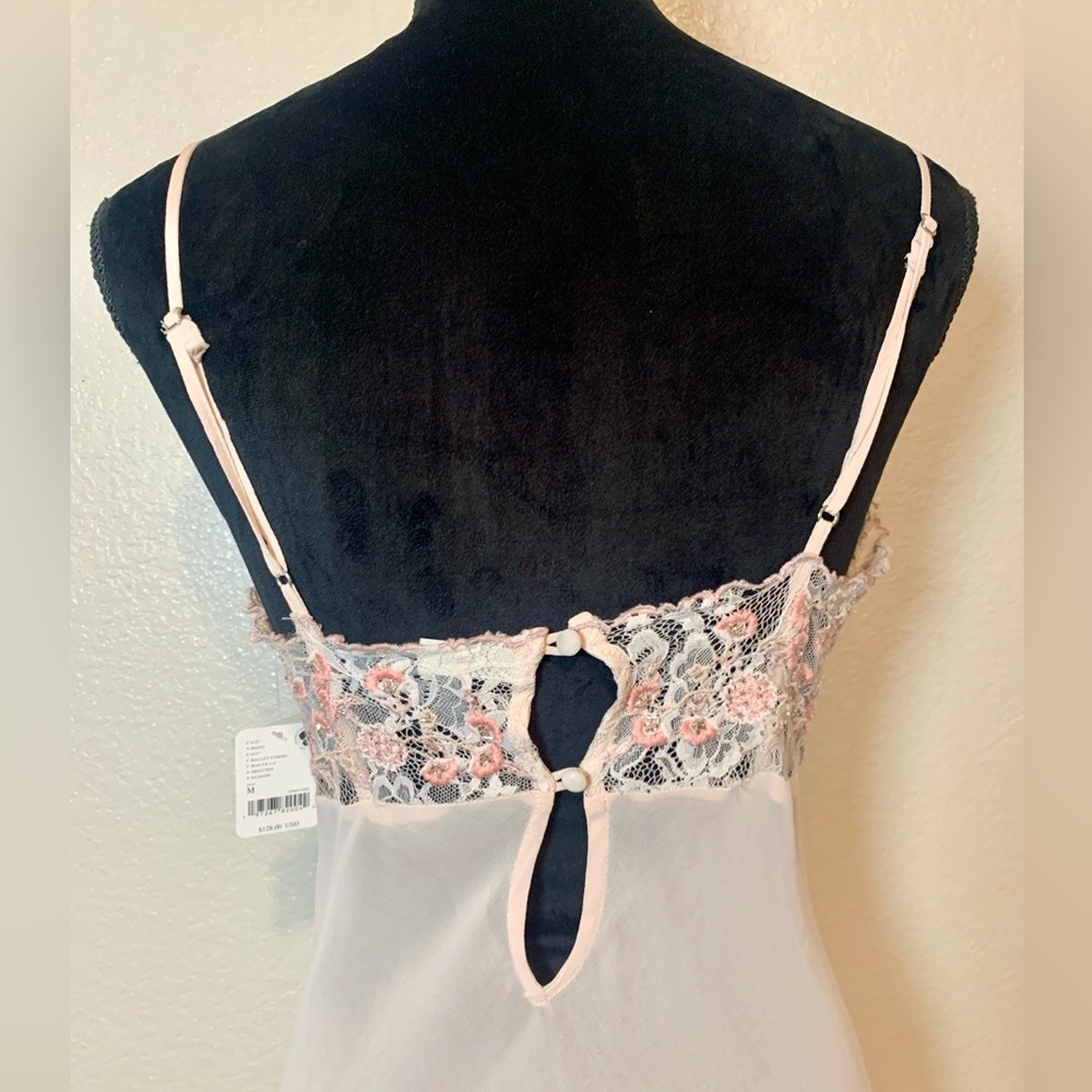 NWT Intimately Free People Midnight Magic Maxi Slip Dress Pink Beaded Medium - Picture 10 of 16